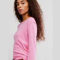 Side view of Pink Long Sleeve Tee - We the Freed 