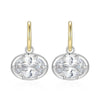 CZ Oval Solitaire 2 in 1 Huggie Earring