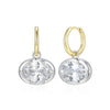 CZ Oval Solitaire 2 in 1 Huggie Earring