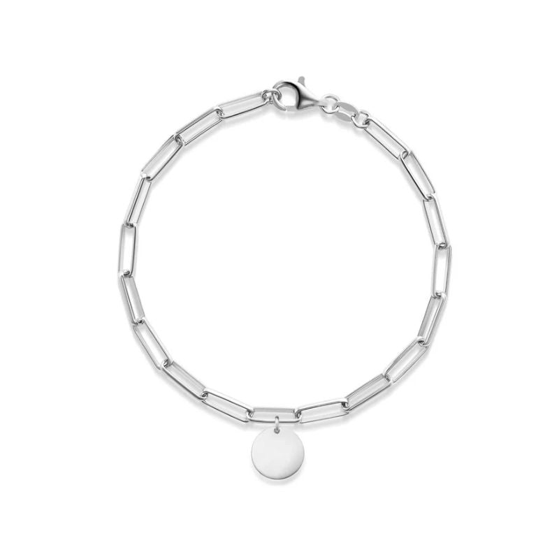 Paperclip Disc Charm Bracelet