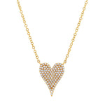 Pave Diamond Heart  Necklace in Yellow Gold - Hickox jewelers and Lifestyle 
