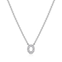 Sterling Silver Mini CZ Initial Necklace