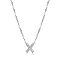 Sterling Silver Mini CZ Initial Necklace