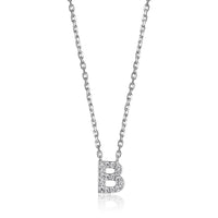 Sterling Silver Mini CZ Initial Necklace
