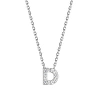 Sterling Silver Mini CZ Initial Necklace