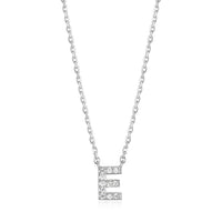 Sterling Silver Mini CZ Initial Necklace