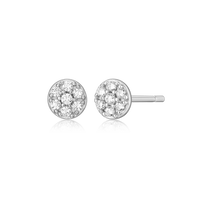 Lab Diamond Round Pave Stud Earrings