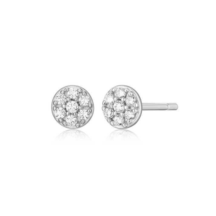 Lab Diamond Round Pave Stud Earrings
