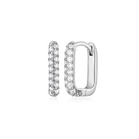 Diamondlite CZ Oblong Link Hoop Earrings