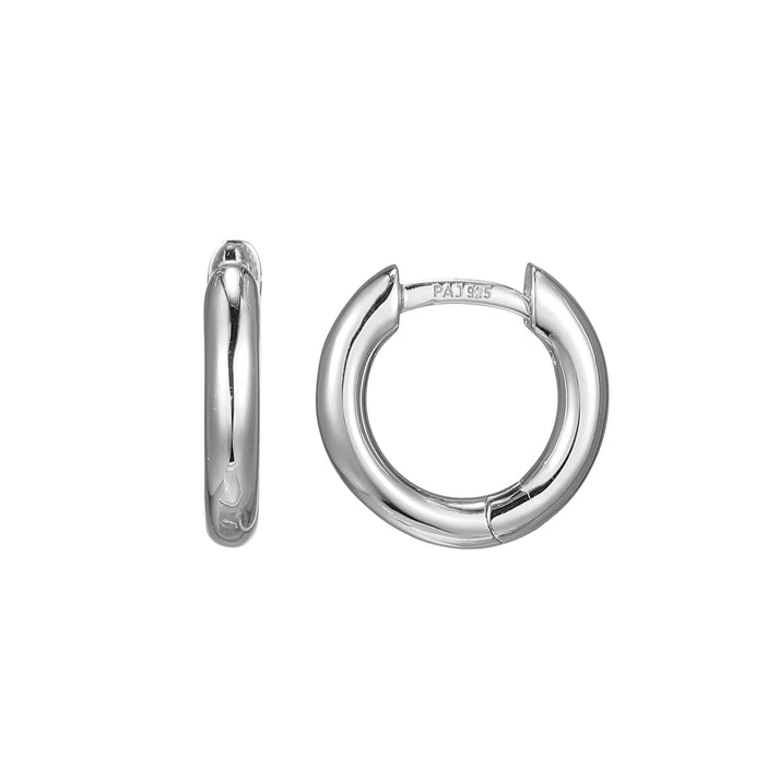 12mm Tube Huggie Hoop Earrings in Sterling Silver
