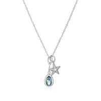 Blue Spinel & Starfish Charm Necklace