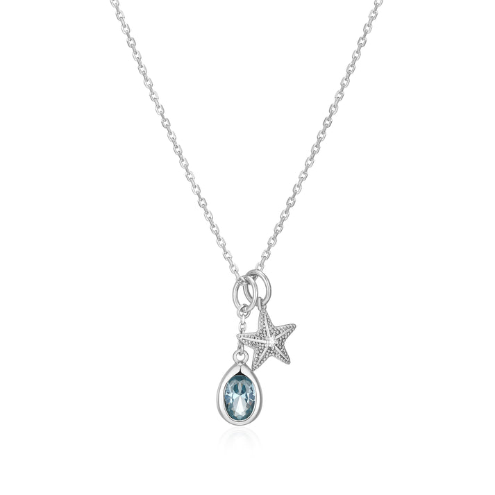 Blue Spinel & Starfish Charm Necklace