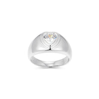 Silver  Heart Dome Ring