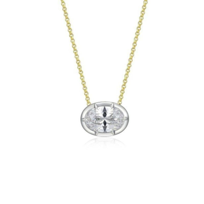 CZ Oval  Solitaire Necklace