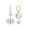 CZ Oval and Round Huggie Earring
