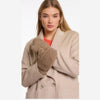Aleida Faux Fur Mitts in warm Toffee brown with fold back at top to use fingers.