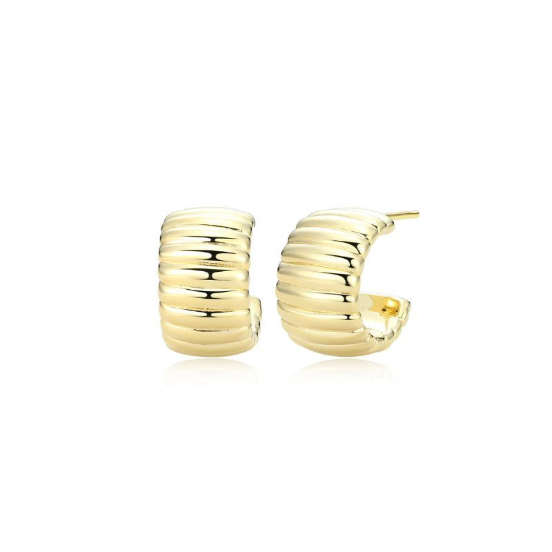 Ribbed Half Hoop Earrings