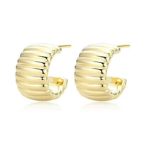 Ribbed Half Hoop Earrings