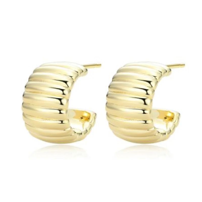 Ribbed Half Hoop Earrings