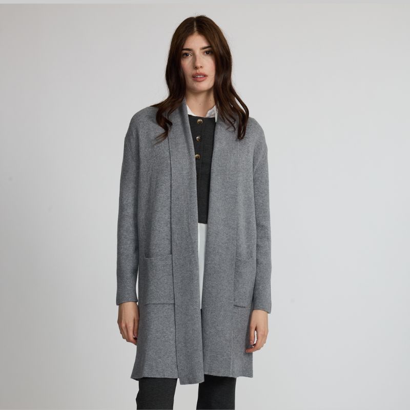 Long Fine Knit Sweater Coat