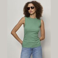 RIBBED RUCHED TANK