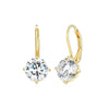 CZ Round  Solitaire Lever back  Earrings