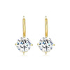CZ Round  Solitaire Lever back  Earrings