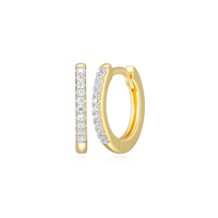 Single Row Lab Diamond  Hoop Earrings