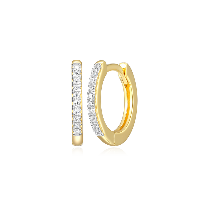 Single Row Lab Diamond  Hoop Earrings