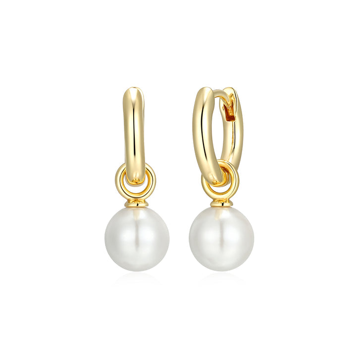 Pearl Drop Huggie Earrings