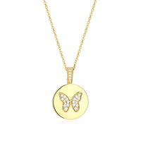 Butterfly Medallion Pendant Necklace