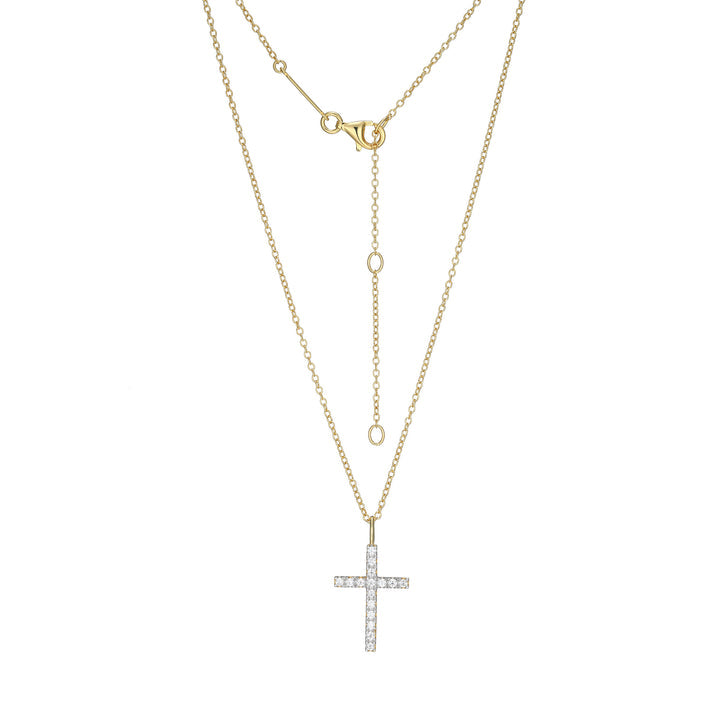 Lab Diamond Cross Pendant Necklace