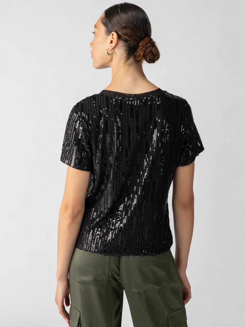 The perfect sequin Tee in Black with short sleeves - by sanctuary C.