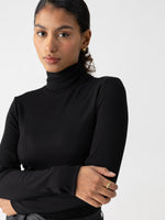 Close up of knit rib turtleneck - Sanctuary 