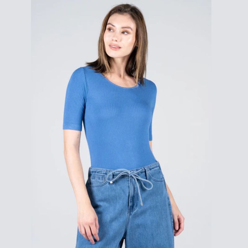 Ribbed Short Sleeve Top