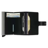 Full open view of the inside of SECRID miniwallet in original black 