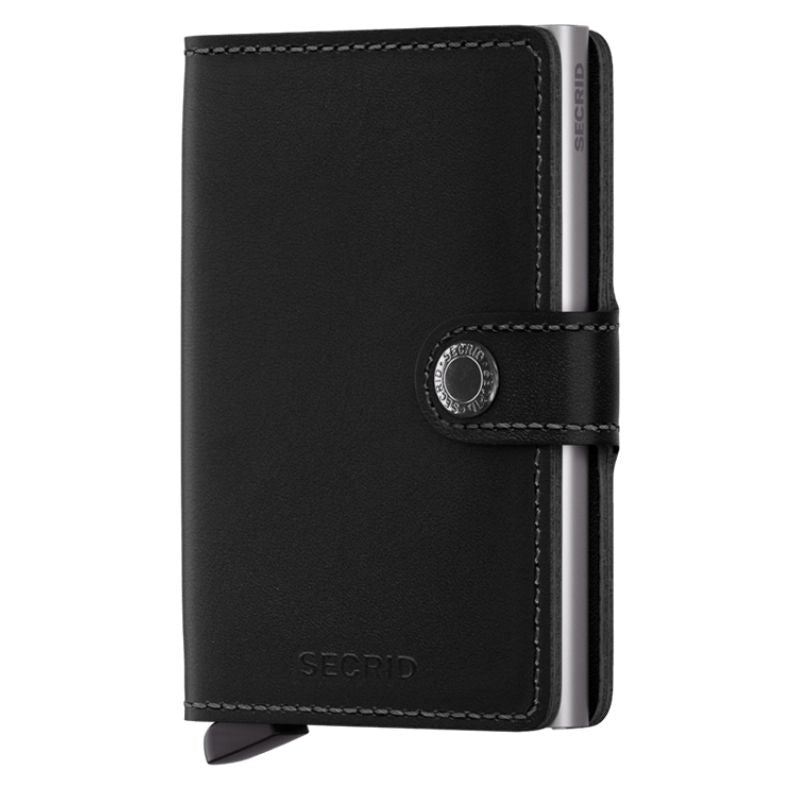 The original black mini wallet by SECRID features protected card holder and secure clasp 