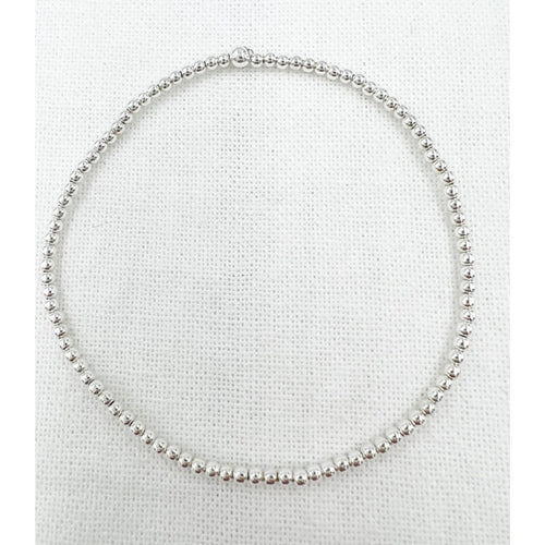 The perfect stacking bracelet- 3mm bead Sterling silver stretch bracelet.