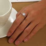 Sparkle with this 2 CTW Simulated Diamond Engagement ring set in platnuim bonded sterling Silver 