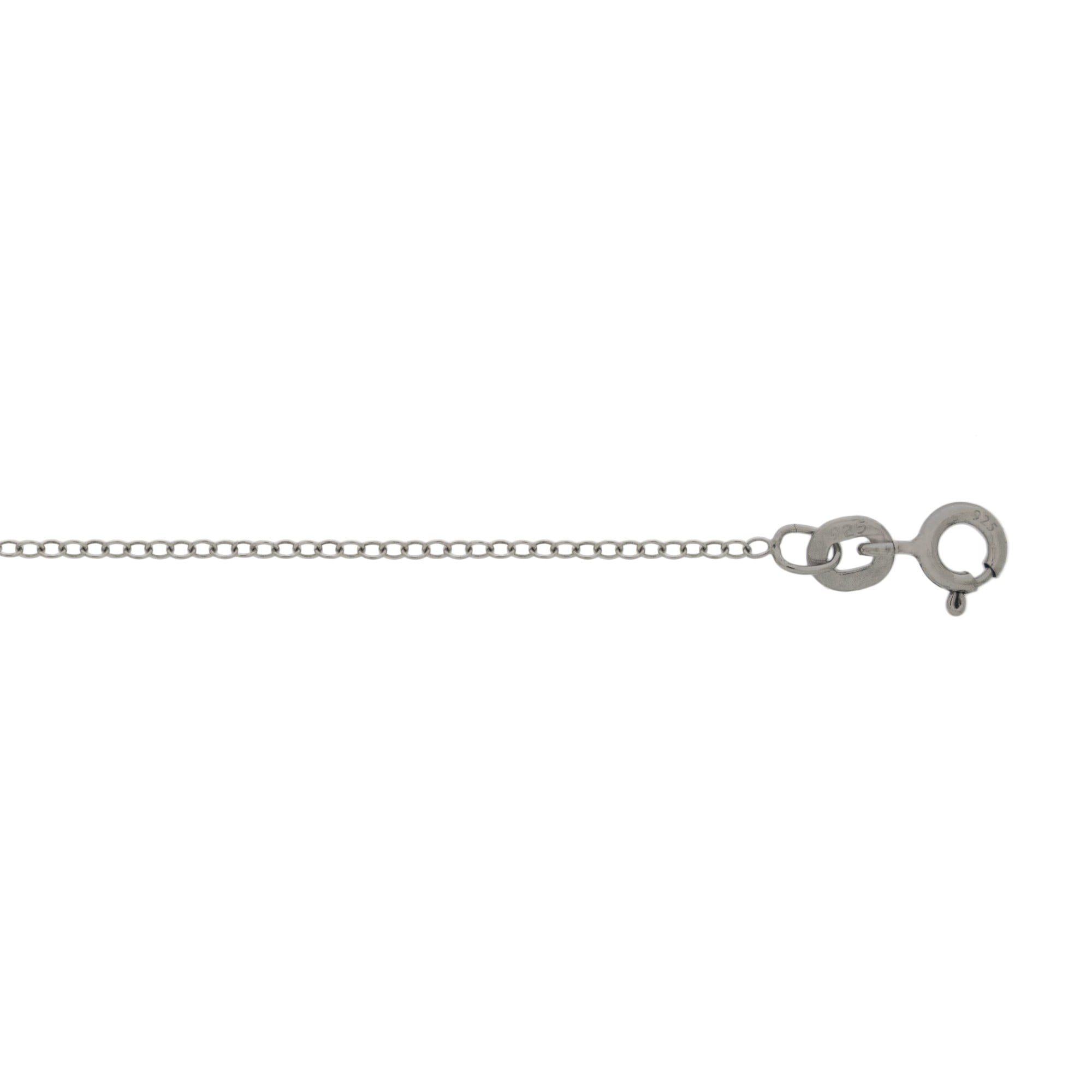 fancy  Rolo link sterling Silver chain necklace on a white background 