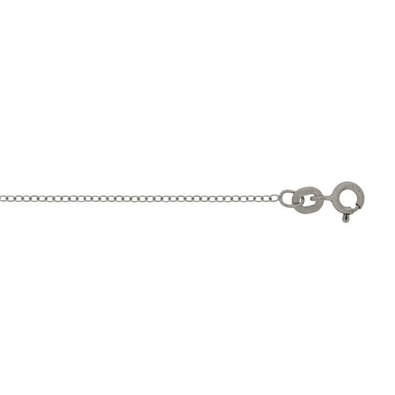 fancy  Rolo link sterling Silver chain necklace on a white background 
