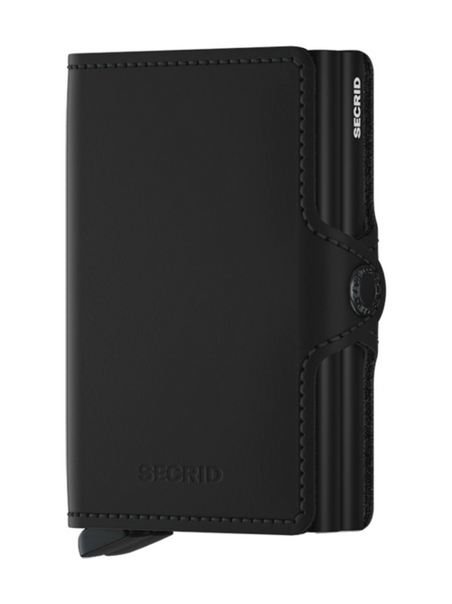 Front View -SECRID Twin wallet  Matte Black  - Hickox Jewelers & Lifestyle  