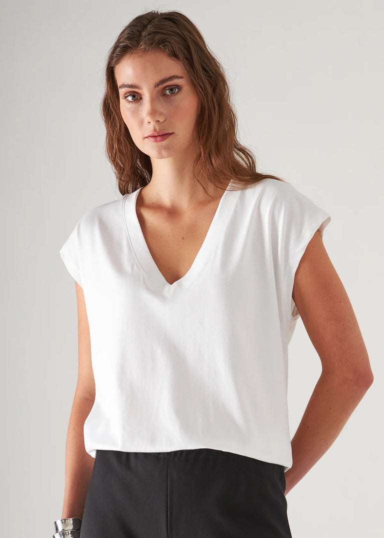 Pima Cotton Dolman V Neck