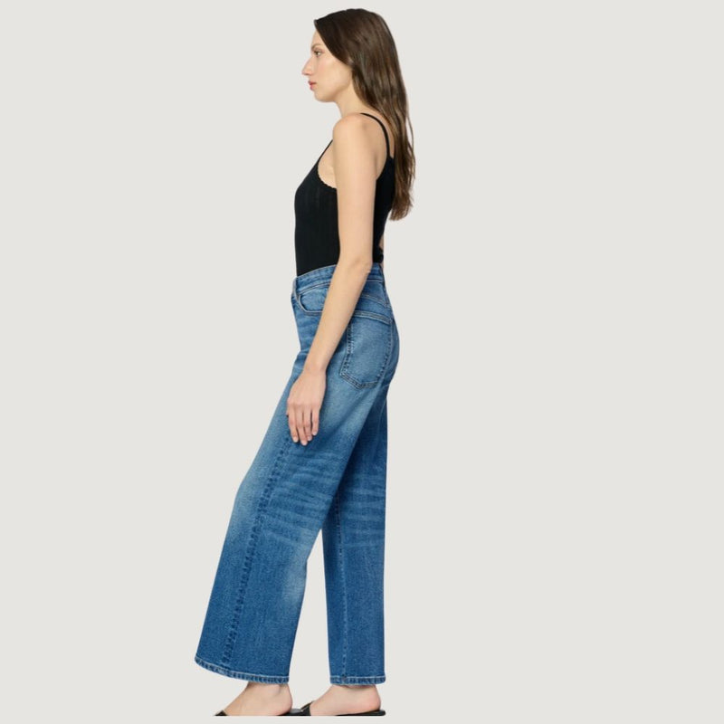 Side view of Warp  + weft ICN Wide Leg Jeans- EVERAFTER 
