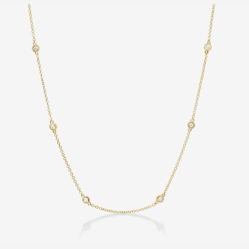 Diamond Bezel Station Necklace