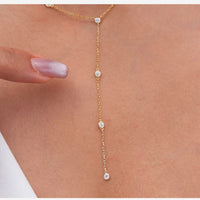 Diamond By The Yard Gold  Lariat Necklace