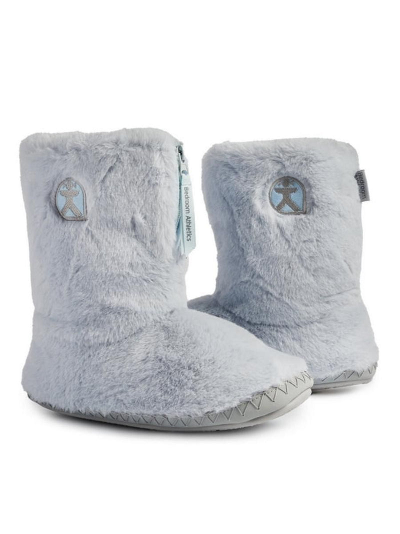 Monroe - Faux Fur Slipper Boots in Artic Blue and Trace Gray  by Bedroom Athletics 