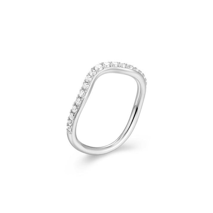CZ pavé wave ring