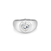 Silver  Heart Dome Ring