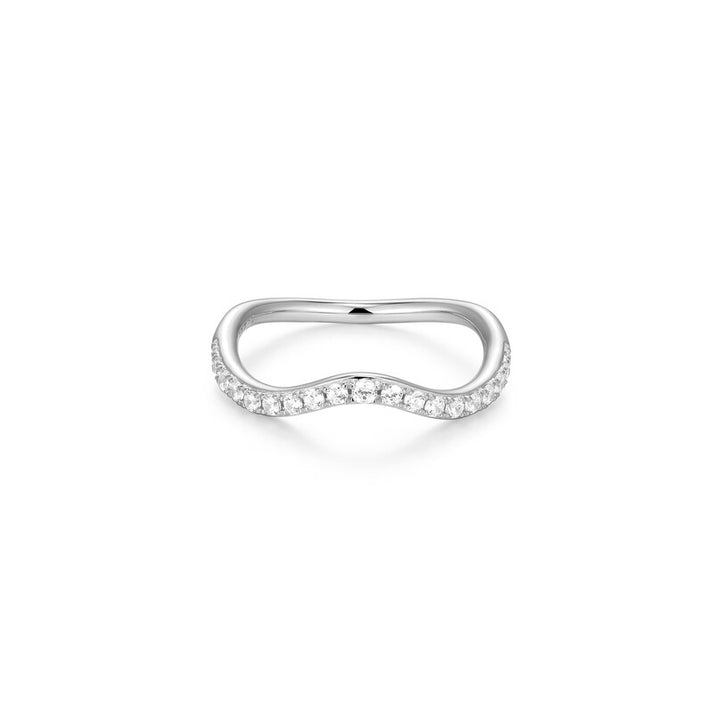 CZ pavé wave ring